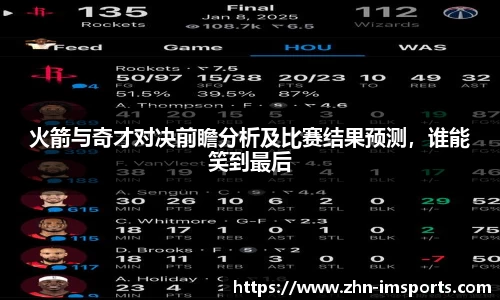 火箭与奇才对决前瞻分析及比赛结果预测,谁能笑到最后